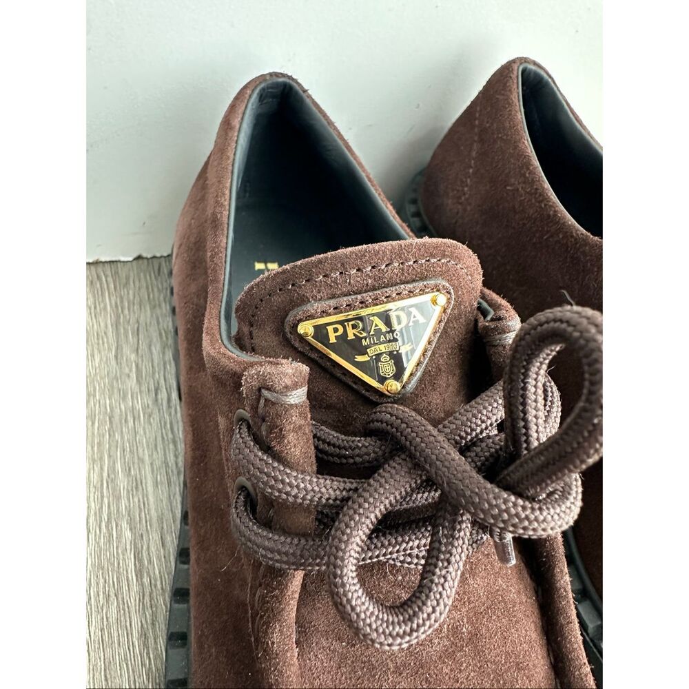 PRADA Chocolate suede loafers EU 39 / US 9 $1250 - Picture 10 of 16